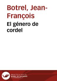 Portada:El género de cordel / Jean-François Botrel