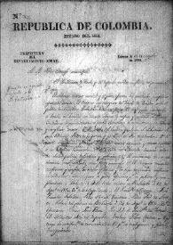 Portada:República de Colombia. Estado del Sur. Prefectura del Departamento de Azuay. Decreto de agradecimiento al Libertador (Cuenca a 19 de octubre de 1830)