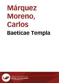 Portada:Baeticae Templa / Carlos Márquez