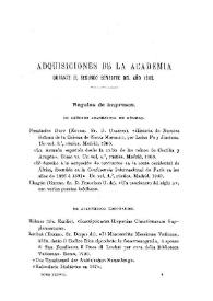 Portada:Adquisiciones de la Academia durante el segundo semestre del año 1900