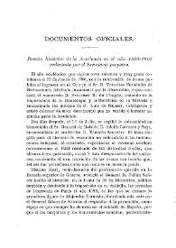 Portada:Reseña histórica de la Academia en el año 1900-1901 redactada por el Secretario perpetuo / Cesáreo Fernández Duro