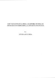 Portada:Los vaciados en la Real Academia de Bellas Artes de San Fernando. La Dinastía Pagniucci / Leticia Azcue Brea
