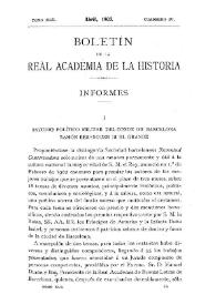 Portada:Estudio político militar del Conde de Barcelona Ramón Berenguer III el Grande / Bienvenido Oliver