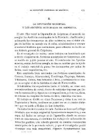 Portada:La Diputación provincial y los Archivos municipales de Guipúzcoa / El Marqués de Laurencín