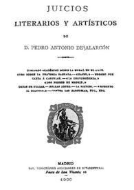 Portada:Juicios literarios y artísticos / de D. Pedro Antonio de Alarcón