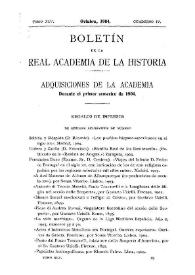 Portada:Adquisiciones de la Academia durante el primer semestre del año 1904
