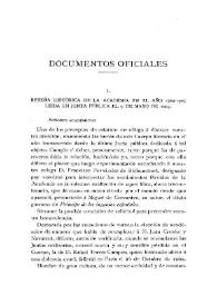 Portada:Reseña histórica de la Academia en el año 1904-1905, leída en Junta pública el 9 de mayo de 1905 / Cesáreo Fernández Duro