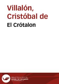 Portada:El Crótalon / de Cristophoro Gnophoso