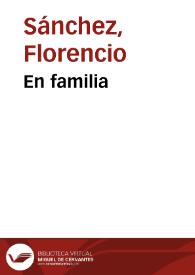 Portada:En familia / Florencio Sánchez