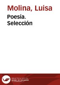 Portada:Poesía. Selección / Luisa Molina