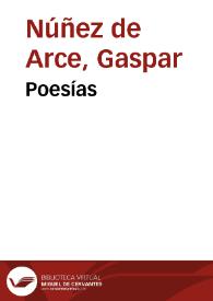 Portada:Poesías / Gaspar Núñez de Arce