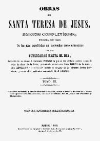 Portada:Obras de Santa Teresa de Jesús. Tomo III / Santa Teresa de Jesús