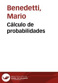 Portada:Cálculo de probabilidades / Mario Benedetti