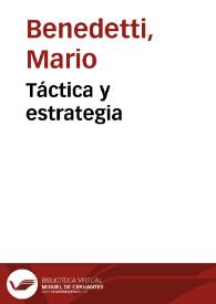 Portada:Táctica y estrategia / Mario Benedetti