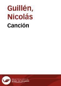 Portada:Canción / Nicolás Guillén