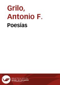 Portada:Poesías / de Antonio F. Grilo