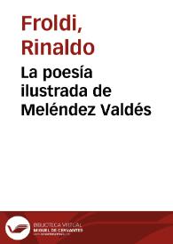 Portada:La poesía ilustrada de Meléndez Valdés / Rinaldo Froldi