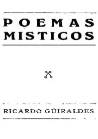 Portada:Poemas místicos / Ricardo Güiraldes
