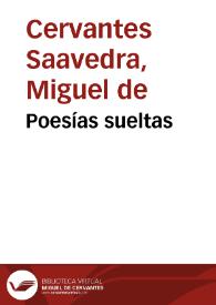 Portada:Poesías sueltas / Miguel de Cervantes Saavedra; edición de Florencio Sevilla Arroyo