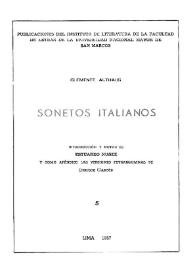 Portada:Sonetos italianos / Clemente Althaus