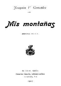 Portada:Mis montañas / Joaquín Víctor González
