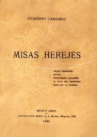 Portada:Misas herejes / Evaristo Carriego
