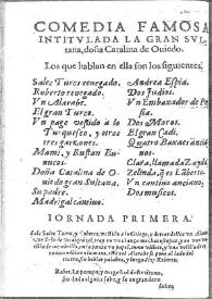 Portada:La gran sultana / por Miguel de Ceruantes Saauedra ...