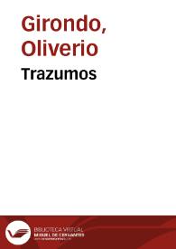 Portada:Trazumos / Oliverio Girondo