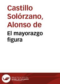 Portada:El mayorazgo figura / Alonso de Castillo Solórzano