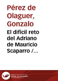 Portada:El difícil reto del Adriano de Mauricio Scaparro / Gonzalo Pérez de Olaguer