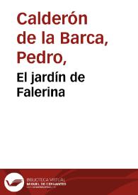 Portada:El jardín de Falerina / Pedro Calderón de la Barca