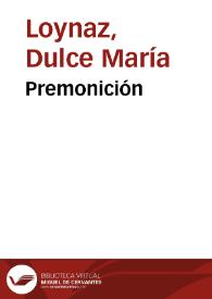 Portada:Premonición / Dulce María Loynaz