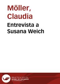 Portada:Entrevista a Susana Weich / Claudia Möller
