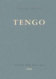 Portada:Tengo (1964) / Nicolás Guillén