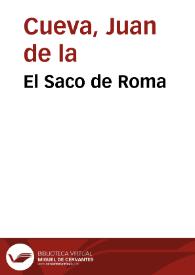 Portada:El Saco de Roma / Juan de la Cueva
