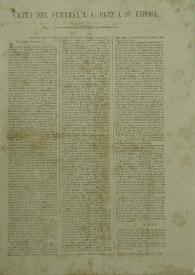 Portada:[Carta del General J. A. Páez a su esposa, New York 6 de agosto de 1850] / José Antonio Páez