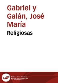 Portada:Religiosas / José María Gabriel y Galán