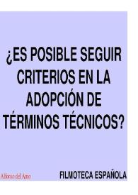 Portada:¿Es posible seguir criterios en la adopción de términos técnicos? / Alfonso del Amo