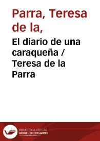 Portada:El diario de una caraqueña / Teresa de la Parra
