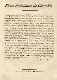 Portada:Fieles ciudadanos de Colombia [Bogotá, 31 de enero de 1818] / Fr. Fernando Ayuro