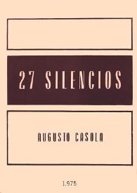 Portada:27 silencios / Augusto Casola