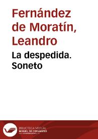 Portada:La despedida. Soneto / Leandro Fernández de Moratín
