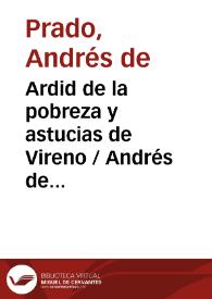 Portada:Ardid de la pobreza y astucias de Vireno / Andrés de Prado