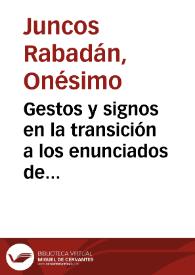 Portada:Gestos y signos en la transición a los enunciados de dos elementos en la Lengua de Signos Española [Resumen] / Onésimo Juncos y colaboradores