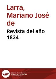 Portada:Revista del año 1834 / Mariano José de Larra