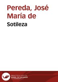Portada:Sotileza / José María de Pereda