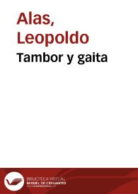 Portada:Tambor y gaita / Leopoldo Alas