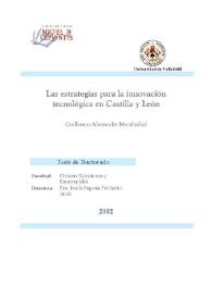 Portada:Las estrategias para la innovación tecnológica en Castilla y León / Guillermo Aleixandre Mendizábal