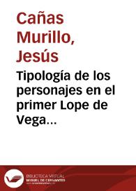Portada:Tipología de los personajes en el primer Lope de Vega : las comedias del destierro / Jesús Cañas Murillo