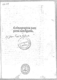 Portada:Cosmographia, sive De situ orbis / cum figuris necnon cum annotationibus Francisci Nunnis de la Yerva